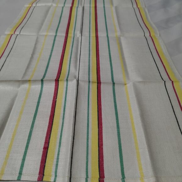 40s 50s Pure Linen Striped Tea Towel Unused French Kitchen Towel New Without Tag - Picture 3 of 4